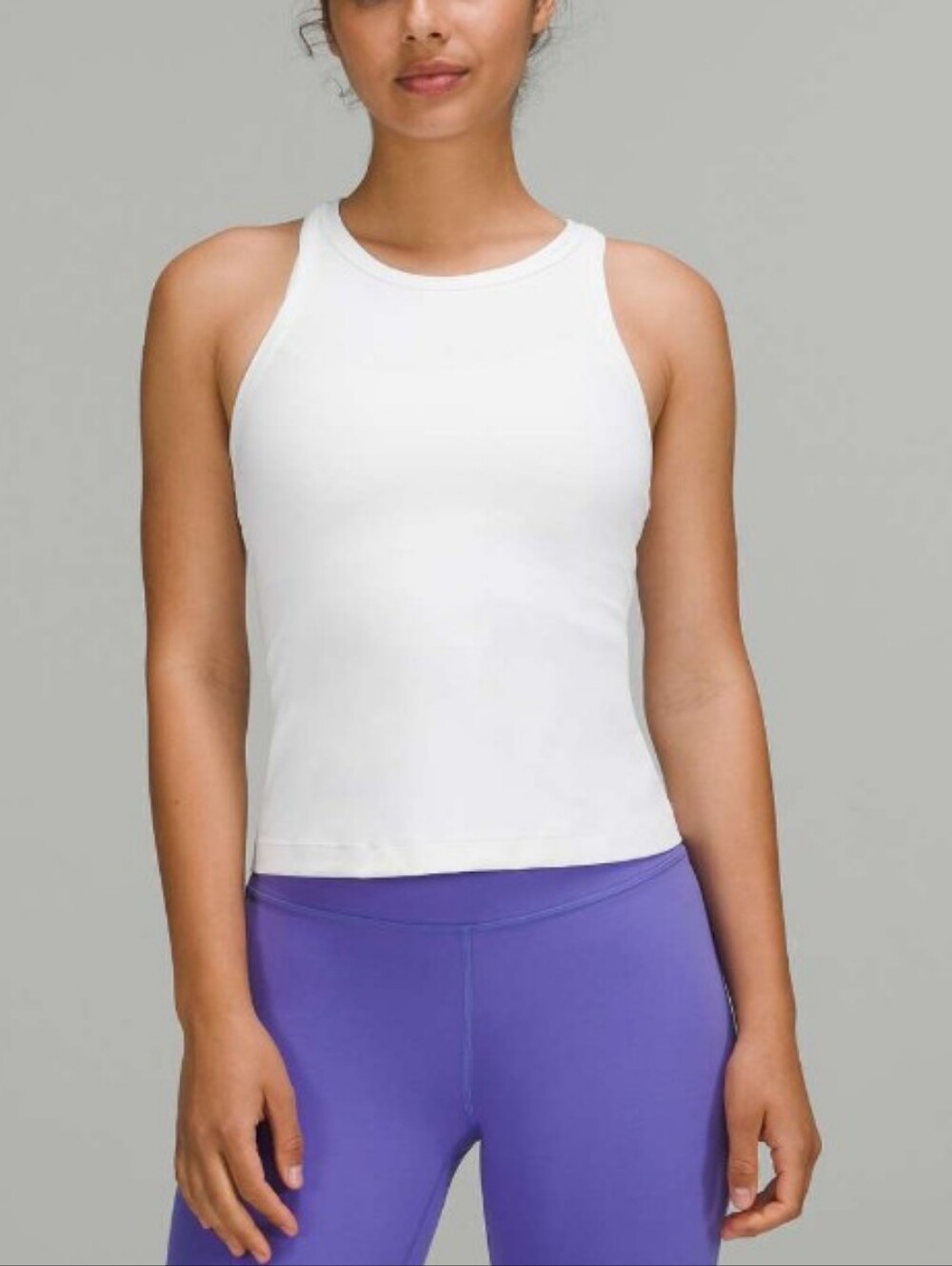 Lululemon Align Waist Length Racerback Tank Top White EUC